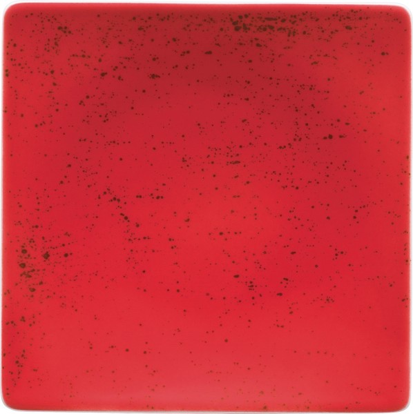Pottery Unique Red Teller halbtief quadratisch coupe 12cm