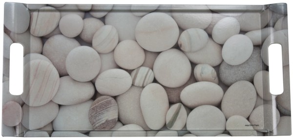 White Stones Tablett m. Griffen 40x27cm