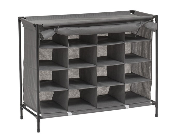 Schuhschrank 16Fächer grau