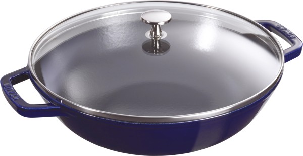 Wok mit Glasdeckel dunkelblau 4.4 lt., 30cm