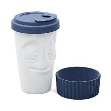 To-Go-Becher “lecker" marineblau 400 ml