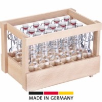 Holzdisplay 24 Stk. Mini-Bügelverschlussflasche rund, 40ml