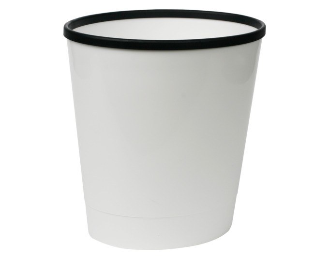 Papierkorb oval weiss
