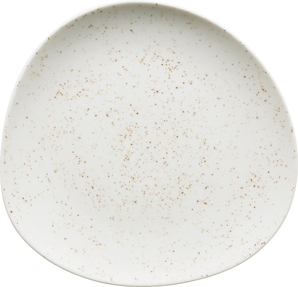 Pottery Unique white Teller flach asymmetrisch coupe 31cm