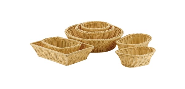 Poly Rattan Korb rechteckig, ca. 31.5x22cm, H8.5cm