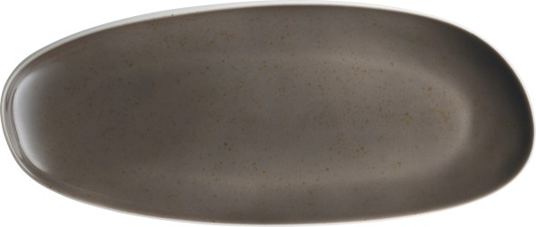Pottery Unique Darkgrey Platte asymmetrisch coupe 33x14cm