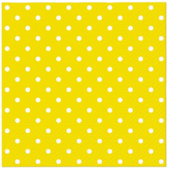 Servietten Lunch 20x Dots gelb, 33x33cm