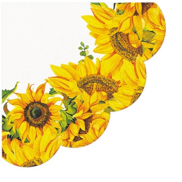 Servietten Round 12x Tanzende Sonnenblumen D 32cm