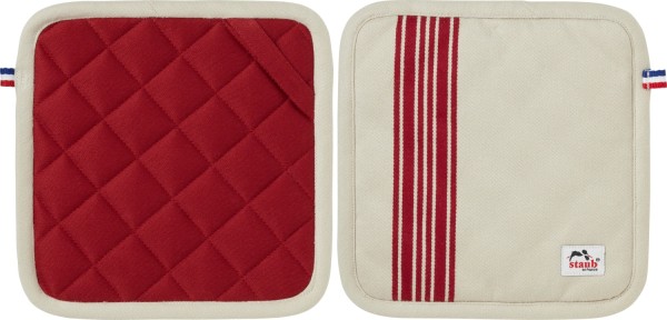 Topflappen 2-tlg,, 21 x 21cm, 100% Baumwolle, Rot