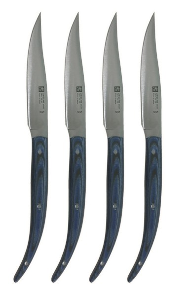 Steakmesser 4er-Set, Blue Micarta, 100 mm