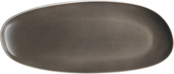 Pottery Unique Darkgrey Platte asymmetrisch coupe 18x9cm