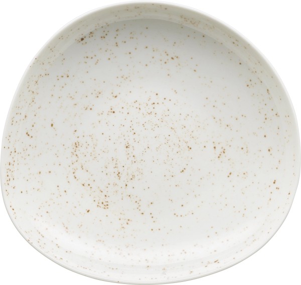 Pottery Unique white Teller tief asymmetrisch coupe 16cm
