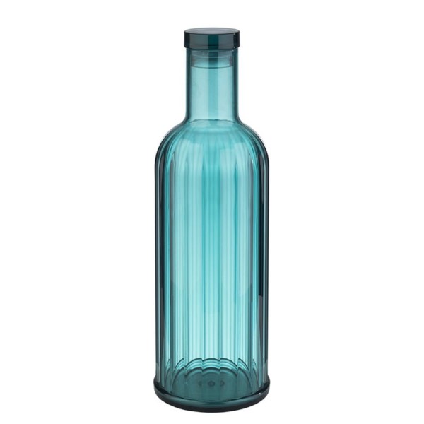 Flasche STRIPES D9cm H28,5cm 1lt türkis