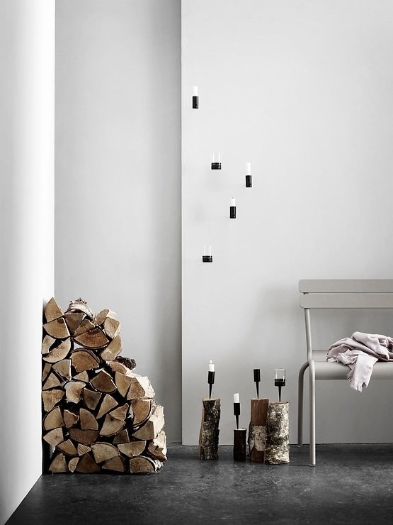 Menu Teelichthalter Pipe Hurricane horizontal schwarz