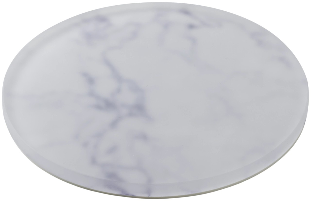 IBR Tablett rund D17cm für Etagere Nacryl weiss marmoroptik