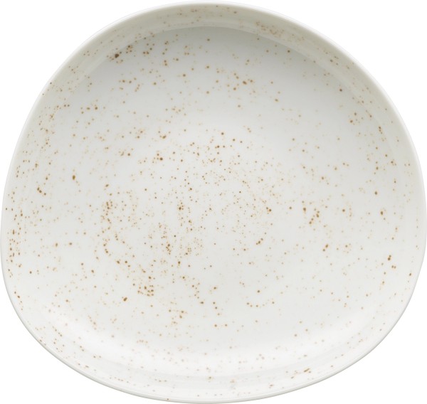 Pottery Unique white Teller tief asymmetrisch coupe 22cm