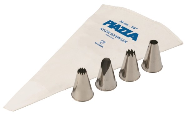 Spritz Set 1 Beutel und 4 verschiedene Tüllen 1.4cm