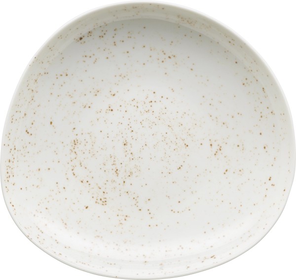 Pottery Unique white Teller tief asymmetrisch coupe 28cm