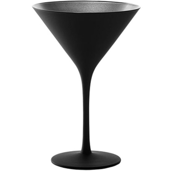 6er Set Elements Cocktailschale 240ml schwarz/silber