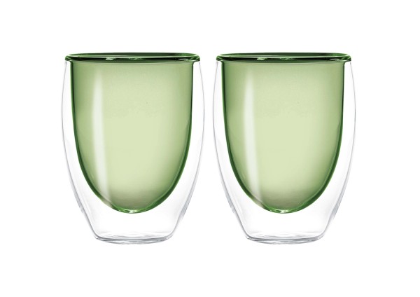 2er Set Teeglas doppelw. grün, 220ml